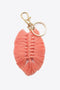 leaf shape fringe boho keychain