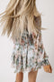 floral lantern sleeves bohemian mini dress