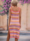 striped tie shoulder beach cover up