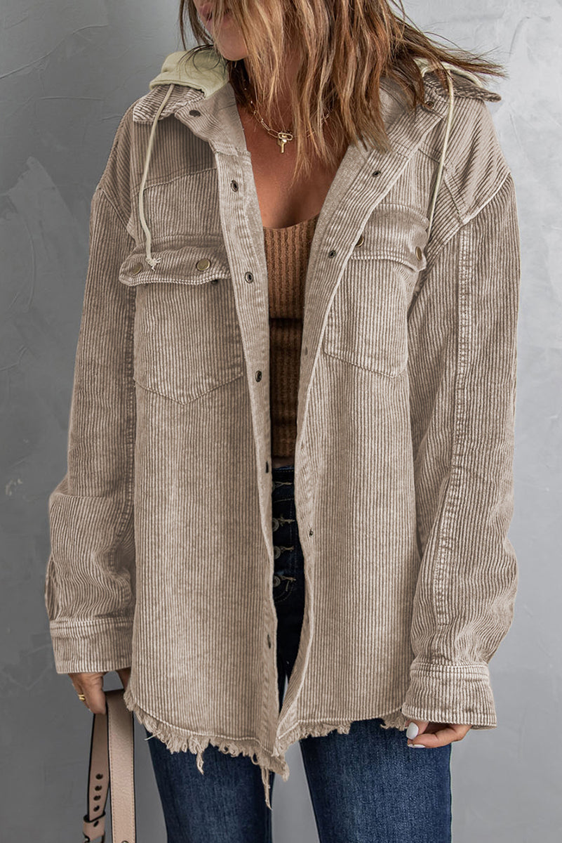 Distressed corduroy store jacket