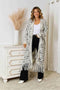 Multicolored Open Front Long Cardigan