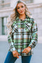 Plaid Pocketed Button Down Jacket