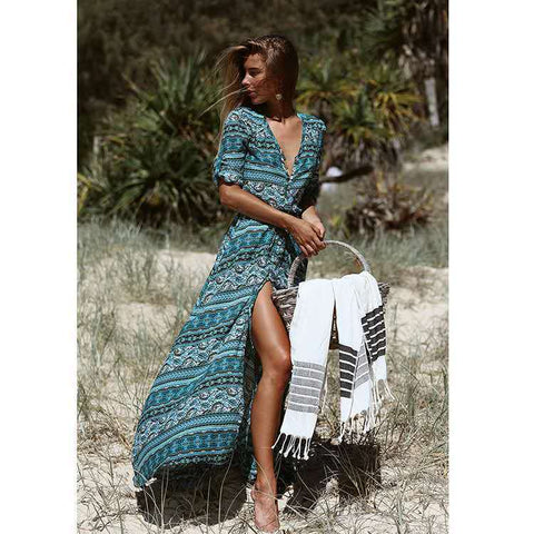Elegant Beach Slit Dress