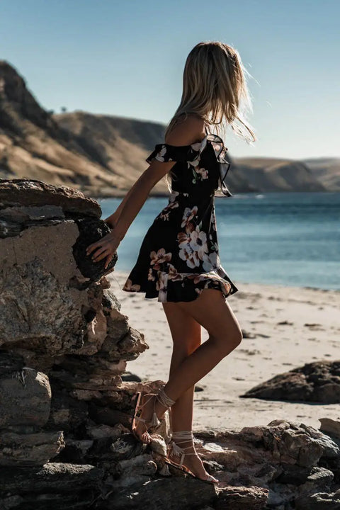 Floral Off Shoulder Spaghetti Strap Sundress