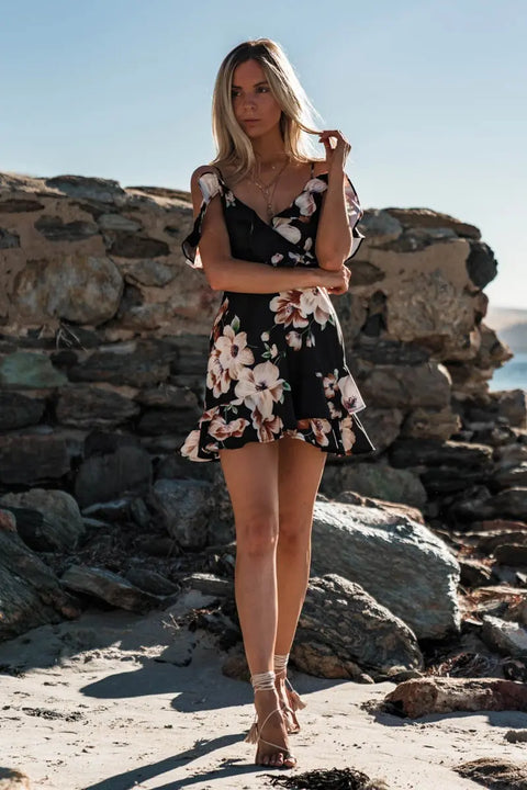 Floral Off Shoulder Spaghetti Strap Sundress