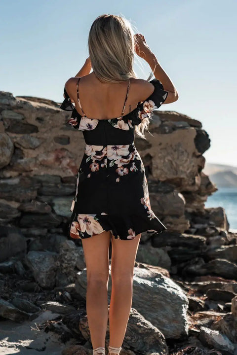 Floral Off Shoulder Spaghetti Strap Sundress
