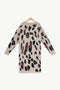 long animal print cardigan with pockets