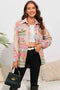 Geometric Button Down Collared Jacket