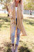 high low open front pockets long sleeve cardigan