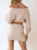 Surplice Neck Long Sleeve Sweater Dress