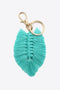 leaf shape fringe boho keychain