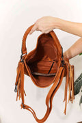 Leather Fringe Detail Shoulder Bag