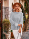 Round Neck Long Sleeve Ribbed Sweater