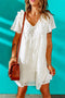 white swiss dot boho mini dress