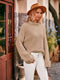 Round Neck Long Sleeve Ribbed Sweater
