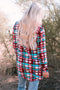 plaid button-up longline shirt