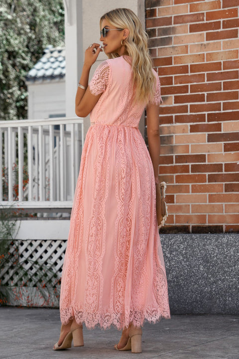 Scalloped Trim Maxi Dress