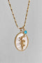 Flower Shell Pendant Copper Necklace