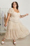 floral boho puff sleeves midi dress