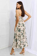 Hold Me Tight Sage Floral Maxi Dress