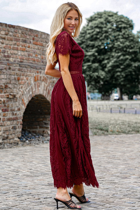 Scalloped Trim Maxi Dress