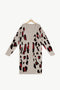 long animal print cardigan with pockets