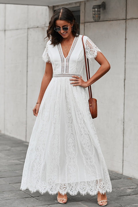 Scalloped Trim Maxi Dress