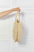 Straw Rattan Handbag in Ivory