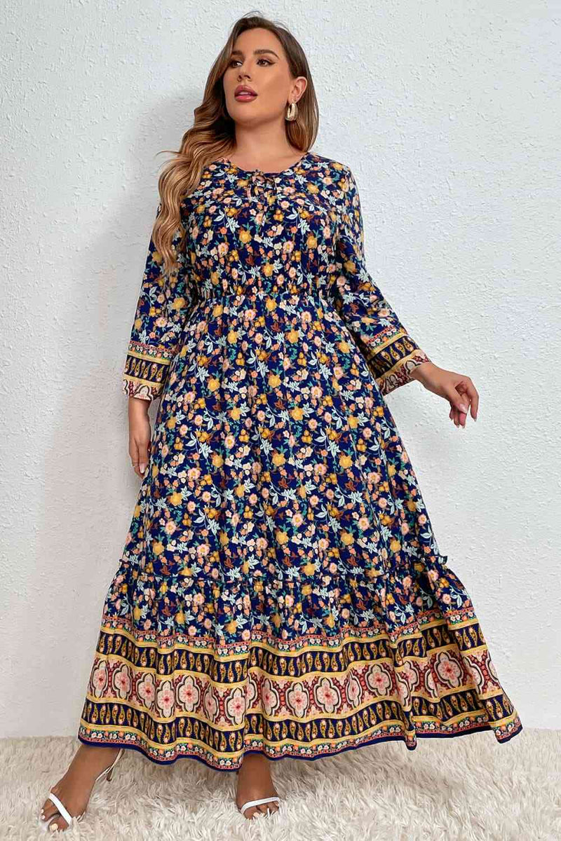 Melo Apparel Plus Size Bohemian Round Neck Maxi Dress– Elise Stories