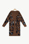 long animal print cardigan with pockets