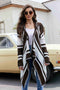 long striped hooded cardigan