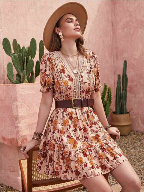 Floral Sunset Dream Mini Dress