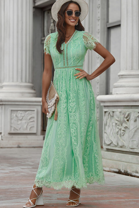 Scalloped Trim Maxi Dress