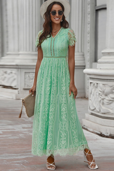 Scalloped Trim Maxi Dress