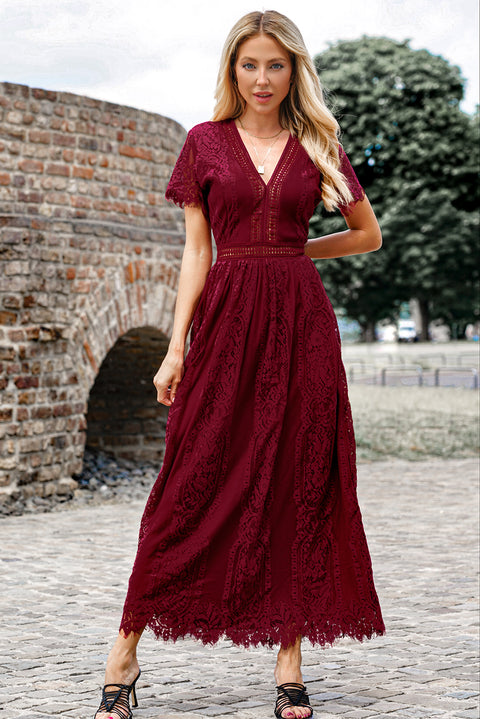 Scalloped Trim Maxi Dress