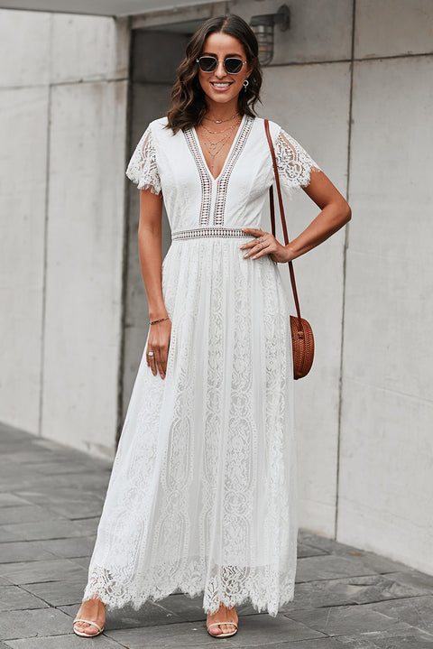 Scalloped Trim Maxi Dress