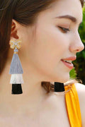 Triple-Layer Tassel Dangle Earrings