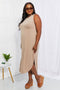 Brushed Sleeveless Midi Dress in Mocha