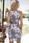 twisted floral cut-out bodycon mini dress