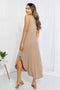 Brushed Sleeveless Midi Dress in Mocha